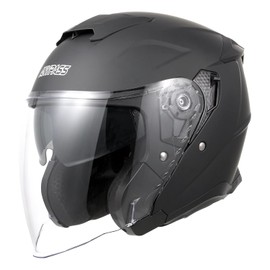 Jet Helmet with Visor and Sun Visor ECE 22.06 - Scooter Helmet for Moped, Removable Inner Lining, Model 836
