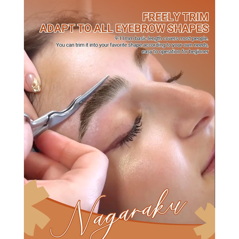 NAGARAKU Eyebrow Extension 0.07mm I-Curl Length 9mm-11mm Brown