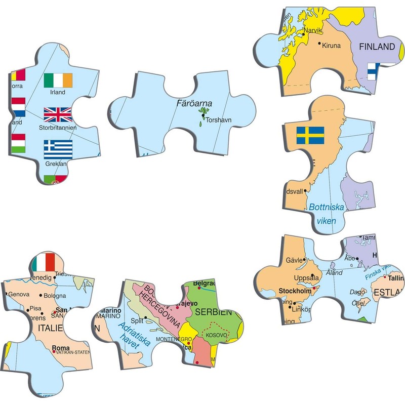 Larsen K2 Political Map of Europe, Frame Puzzle with 48