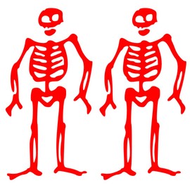 Auto Vynamics - PPFS-JR04-20-GRED - Gloss Red Vinyl Jolly Roger Pirate Flag Symbol Decal - Edward Ned Low (Lowe/Loe) Skeleton Design - Matching Pair - (2) Piece Kit - 10.125-by-20-inches