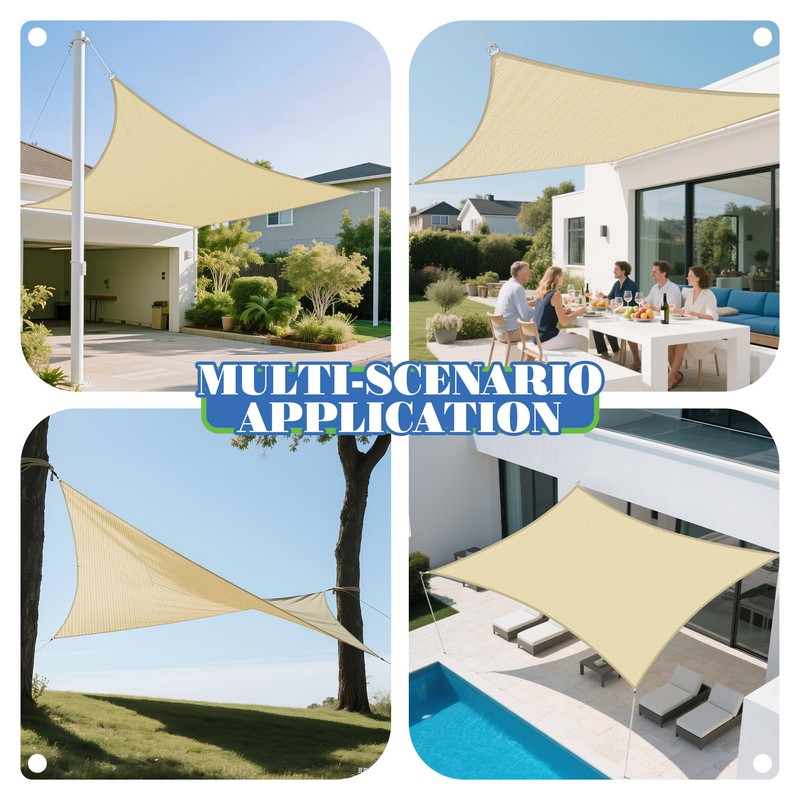 ECOOPTS 12'x16' HDPE Sun Shade Sail Rectangle Canopy Shades for