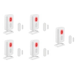 Magnetic Door Alarm,NineLeaf Door Chime for Business When Entering,Wireless Door Open Sensor Light,918ft Transmission Distance,4 Volume Levels 36 Chime Tunes,Easy Installation,for Home, Shop,5PK