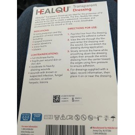 Healqu Transparent Dressing Med. 4In X 4.7In  10Pc Tattoo Wounds Burns Incision