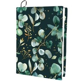 craspire Book Cover Stretchy 15.7 x 9.8 Inch Green Leaf Plant Elastic Notebook Wraps up to 9 x 11 Inch Fabric Polyester Reusable Washable Protect Book Covers for Hardcover Books