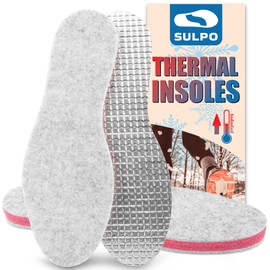 SULPO 2 Pairs Kids Winter Insoles - Soft Comfortable 6mm Felt Insoles - Extra Thick Breathable Aluminium Foil Insulation - Thermal Shoe Insoles for Cold Weather