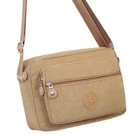 Crossbody Bag Damen Umhängetasche Moderne Taschen mit Breitem Schultergurt Leinentasche mit Abnehmbar Schultergurt u 5 fächern Geeignet für Tägliche Reisen und Reisen (Khaki)