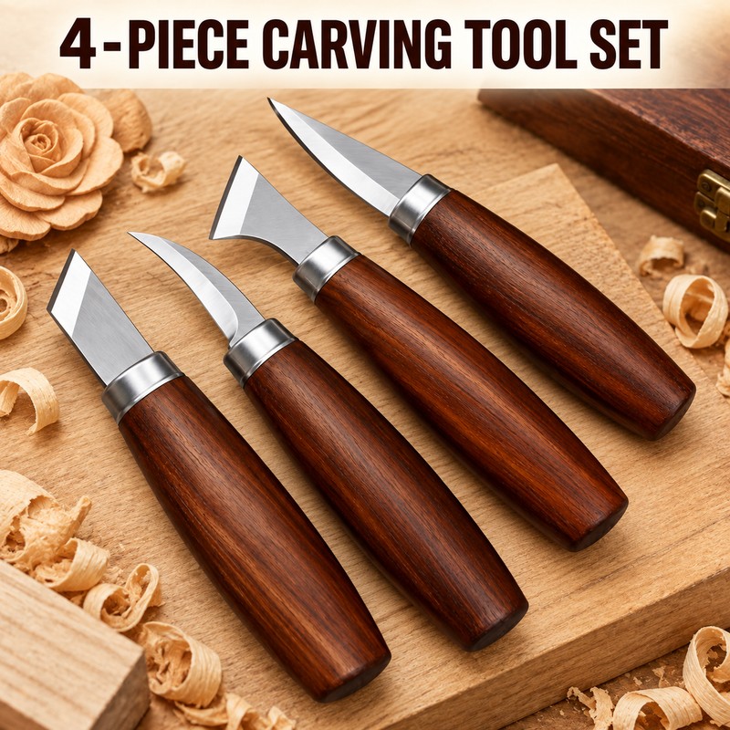 Wood Carving Tool Set for DIY Woodworking Projects – 4-Piece