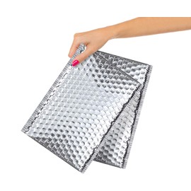 ABC Cool Shield Thermal Bubble Mailer 6.5 x 10.5, Pack of 25 Foil Mailing Envelopes, Self Seal Cool Bubble Mailers, Waterproof Cold Shipping Package, Insulated Shipping Bags for Food