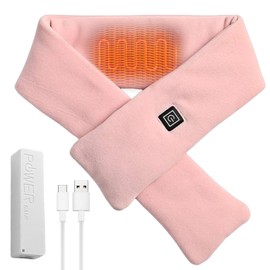 WIYETY USB Heated Scarf, Electric Neck Warmer, Heated Scarf with 3 Levels Adjustable Temperature, Unisex Winter Heating Scarf, Washable, Windproof Heating Scarf for Winter, Outdoor, Indoor (Pink),