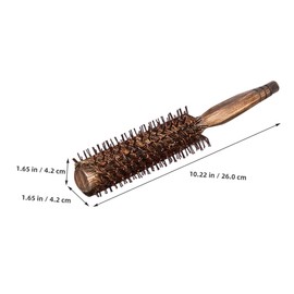 SAFIGLE Boar Bristle Curling Hair Brush Wooden Roller Comb for Wet and Dry Hair Gentle Detangling with Scalp Massage Styling