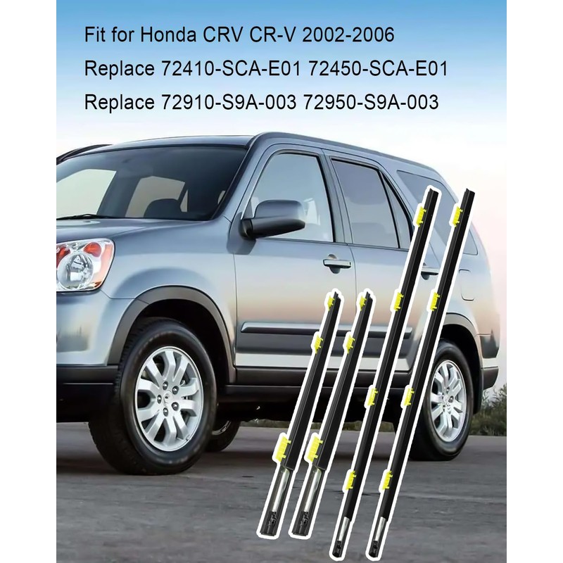 4 Pcs Weatherstrip Window Molding Trim Seal Belt 72410-SCA-E01 Fit