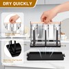 BBWELL 6 Bottle Holder, Sturdy Bottle Drip Stand with Wooden