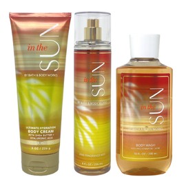 Bath and Body Work In The Sun - Trio Gift Set - Body Cream, Fine Fragrance Mist and Body Wash - Full Size