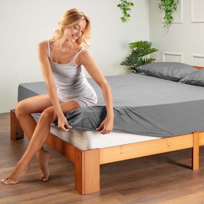Flowen Fitted Sheet, 160 x 190 cm, Microfibre Fitted Sheet