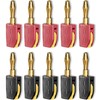 Cleqee 4mm Banana Plug High Current Quick Connect Gold-Plated 10PCS