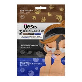 Yes To Triple Mud Masking Kit- Hydrate, Detox & Recharge