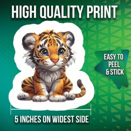 Cute Little Cub Stickers - 5" On Longest Side - Animal Zoo Jungle - 2 Pack - High Adhesive Tack - Bumper Stickers for Cars, Truck, SUV - Made in USA - PLDFS2221