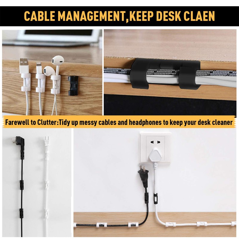 Cable Clips with Strong Self-Adhesive, XIAOXI Cord Organizer Cable Management