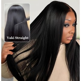 Essent Seamless Clip in Hair Extensions Human Hair, 18 Inch 130g 7pcs Natural Black Light Yaki Straight Remy Human Hair Extensions for Women