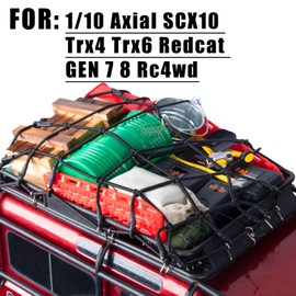 Crawler Car Decoration Mini Luggage Net/Simulation Decorative Package,Luggage,Sleeping Bag,Wood Box,Shovel,Fuel Tanks,Recovery Board, Toolbox for 1/10 TRX4 Axial SCX10 Vehicle Parts,Red