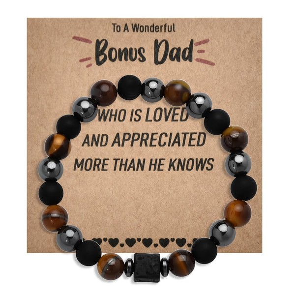 Father's Day Gifts for Bonus Dad Bracelet Men Step Dad