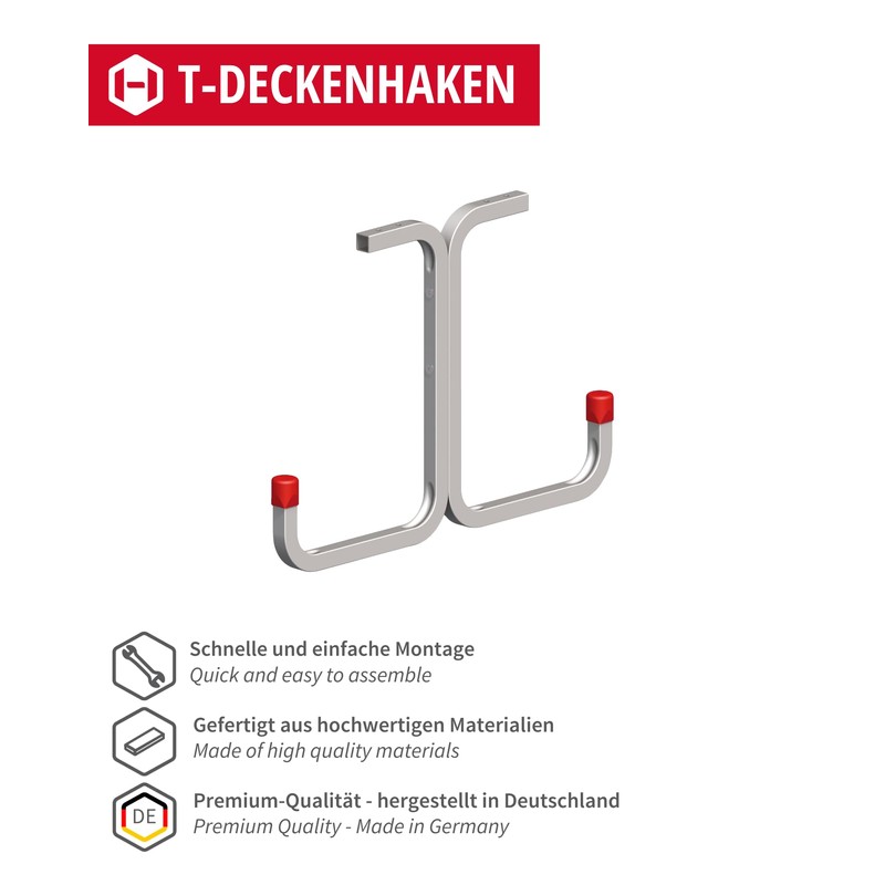 Gedotec Ceiling Mount - Double Ceiling Hook for Screwing Galvanised