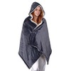 aztex Hooded Sherpa Blanket, Blanket with Hood, Wearable Blanket 90cm