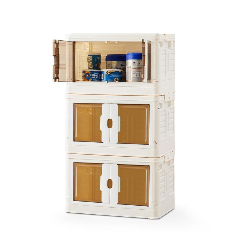 Stackable Storage Bins with Lids Portable and Lockable Organizer with