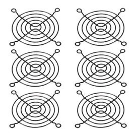 PATIKIL 80mm Fan Finger Grill, 6 Pack Metal Grill Protector Guard Fan Protective Cover for 80mm Exhaust Fans Equipment Computer DIY, Black