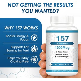 157 Capsules Supplement 1000 MG, Non-GMO, Gluten-Free, Active Support Supplement 60 Capsules