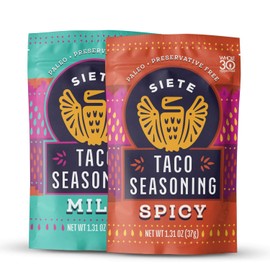 Siete Taco Seasoning Mix Pack | Whole 30 Approved | Paleo | Preservative Free | Gluten Free | Vegan | 3 Mild, 3 Spicy (Pack of 6)