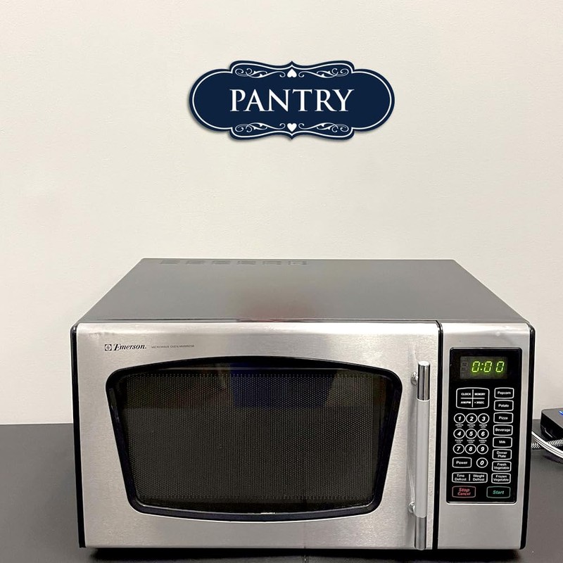 Designer Pantry Sign (Brushed Silver) - Large (2 Pack)