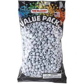 The Beadery 6 by 9mm Barrel Pony Bead, Grey, Small, 900-Pieces