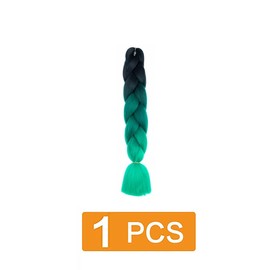 prinfantasy Ombre Braiding Hair Extensions Kanekalon Synthetic Hair for Crochet Twist 1 Black Dark Root to Green Braids Extensions Hair,GBBZ096