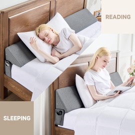 Bed Wedge Pillow for Headboard Gap Filler(40"x6"x10") Mattress Gap Filler(0-8") Bed Wedge for Headboard Gap Between Your Headboard and Mattress，Headboard Pillow Twin