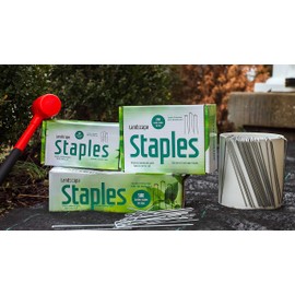 AllThingMetal Galvanized Garden Stakes Landscape Staples: 100 Pack 6 Inch Sod and Fence Stake - Sturdy Rust Resistant Gardening Supplies for Anchoring Landscaping, Weed Barrier Fabric, Ground Cover