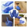 100 Guantes Desechables De Nitrilo De 9 Pulgadas, Color Mora