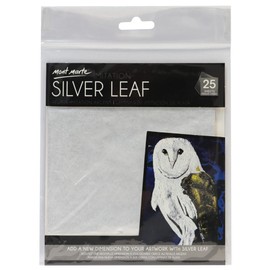 Mont Marte Signature Imitation Silver Leaf 25 Sheets, 14 x 14 cm Size