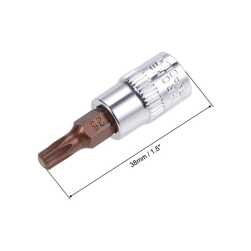 sourcing map 2pcs 1/4" Drive x T25 Torx Bit Socket,