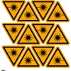 Laser Beam Warning Sticker ASR/ISO W004 SL50 mm Pack of