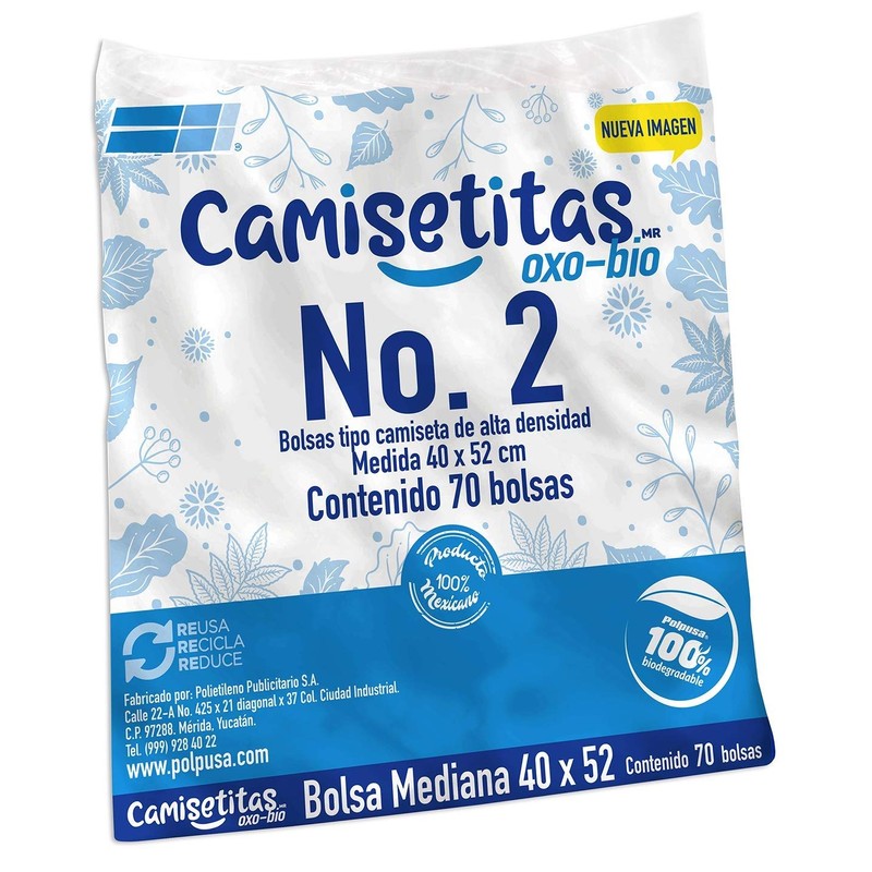 bolsas tipo camiseta oxobiodegradables resistentes multi proposito supermercado ecofriendly 100%