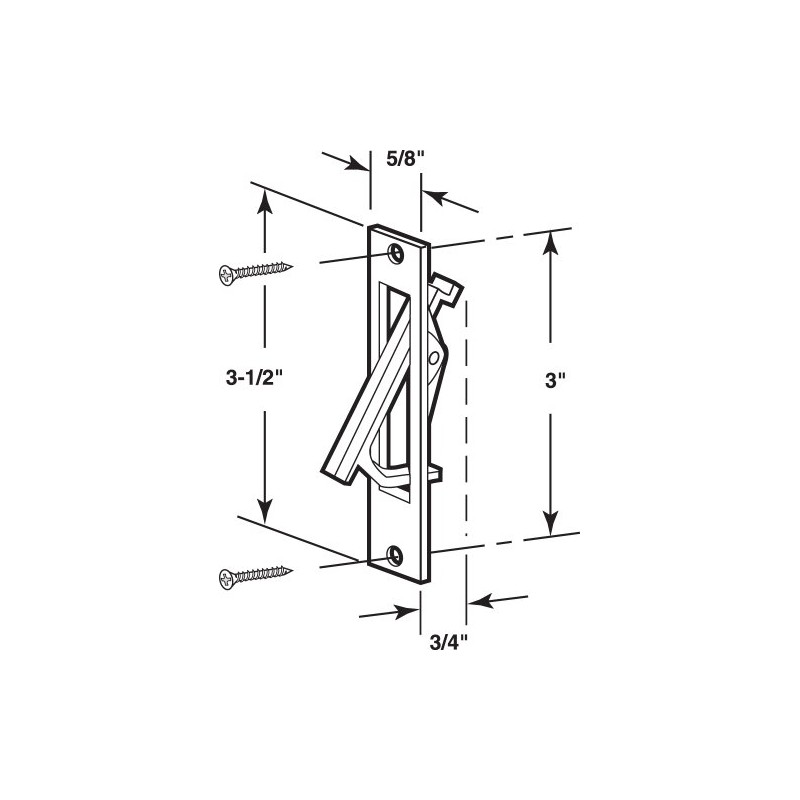 Prime-Line Products N 6768 Pocket Door Flush Pull, Brass Plated