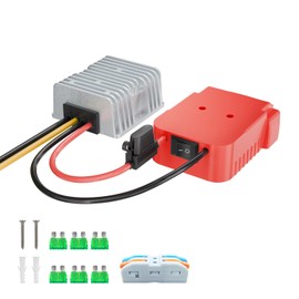 18V to 12V Step Down Converter Aadpter Compatible with Milwaukee M18 Batteries, DC 12 Voltage Battery Power Adapter, 20A 240W Buck Converter Regulator,with Over Discharge Protection, Switch and Fuse.