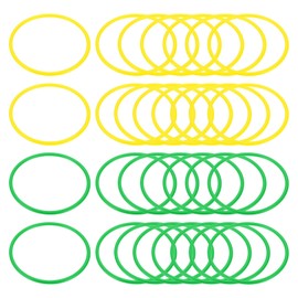 PATIKIL Plastic Toss Ring 5.31 Inch, 30 Pack Sports Rings Toss Game Speed and Agility Practice Rings for Carnival Outdoor Games Supplies Bean Bags Throwing Yard Games, Yellow/Green