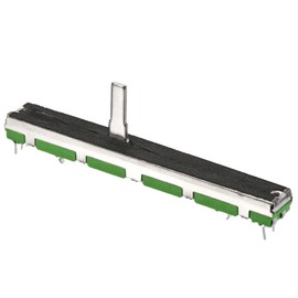 sourcing map Fader Variable Resistor Mixer B50K Ohm Linear Potentiometer Double Channel 75 mm Straight Slide with Buttons Green Pack of 5