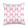Coquette Aesthetic Pink Gingham Bow Grandmillennial Girly Throw Pillow