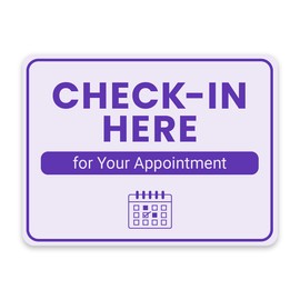 Classic Framed Plus Check-In Here for Your Appointment Door or Wall Sign | Medical Facility Greeting & Reception - Large