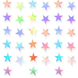 Andibro 5 Pack Glitter Star Garland Banner Decor, Star Hanging Bunting Banner Twinkle Backdrop for Party Wedding Birthday Christmas Graduation(Silver)