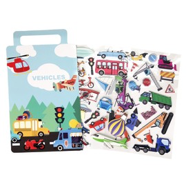 WALPLUS Foam Clings Removable Reusable Puffy Stickers for Kids Toddlers Classroom Nursery Window Display Car Bottles Laptops Decorations Party Supplies Construction and City Transport Kids 42 Pieces