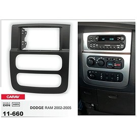 CARAV 11-660 Double DIN Car Radio Fascia In-Dash Car Audio Installation Kit for Head Units Dodge RAM 2002-2005